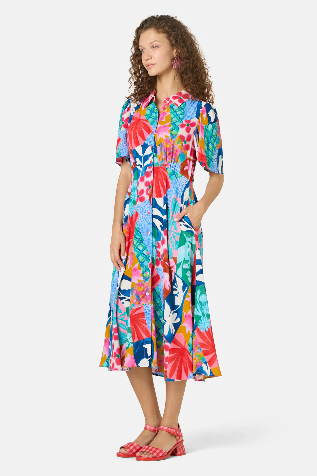 Montage Print Shirt Dress - Image 2