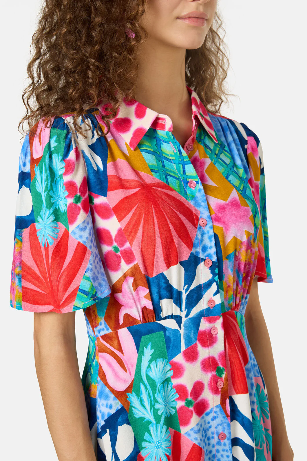 Montage Print Shirt Dress - Image 5