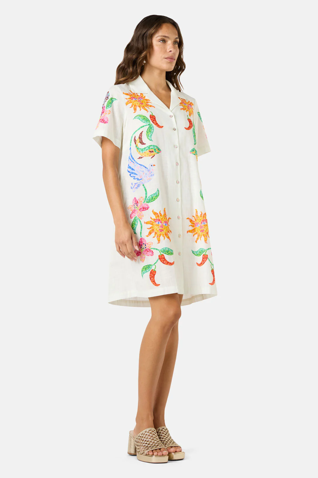 Mosaic Mile Cotton Shirt Dress - Image 3