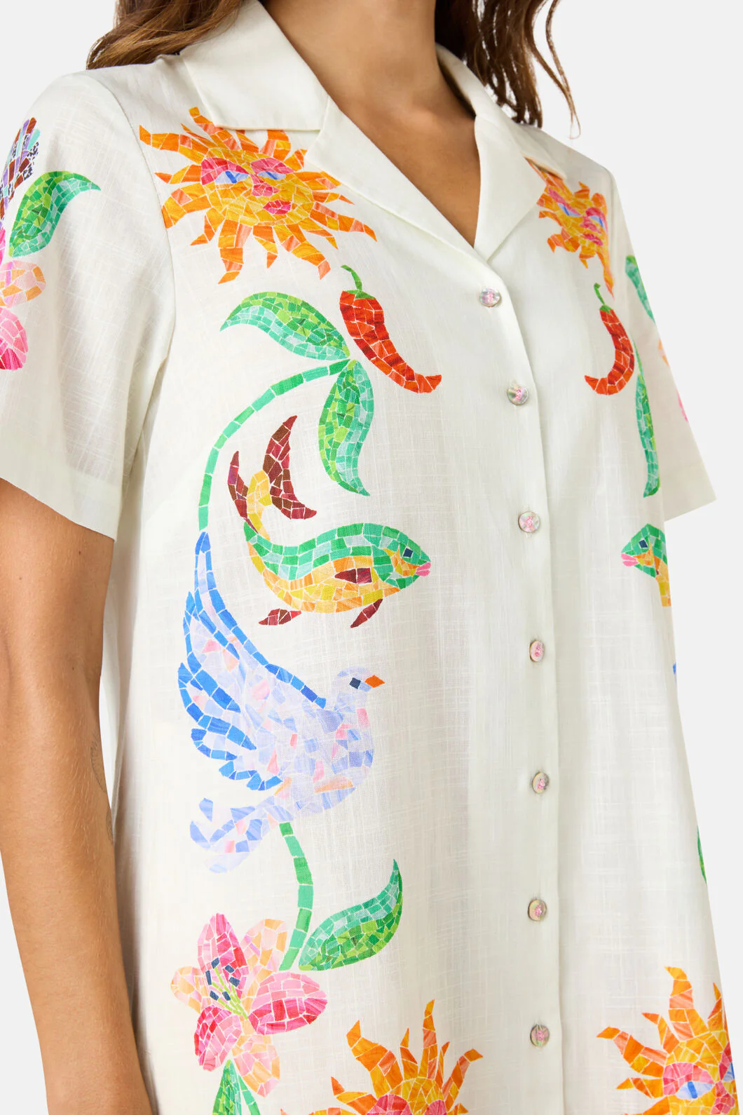 Mosaic Mile Cotton Shirt Dress - Image 5