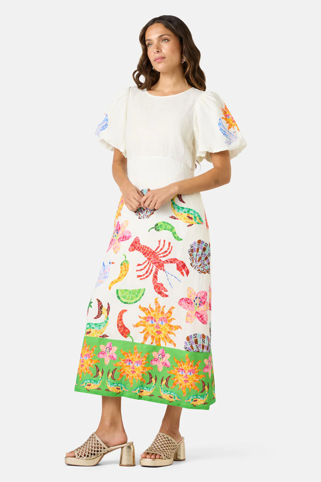 Mosaic Mile Linen Long Dress - Image 3
