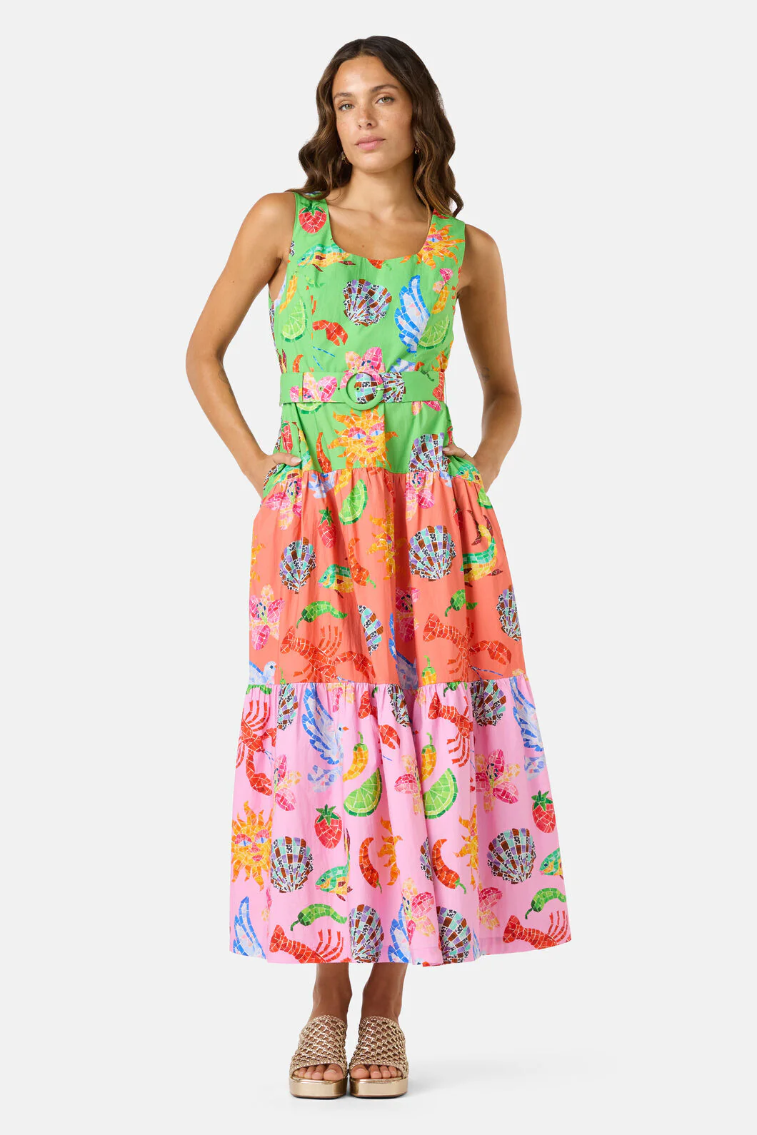 Mosaic Mile Spliced Midi Dress - Image 4