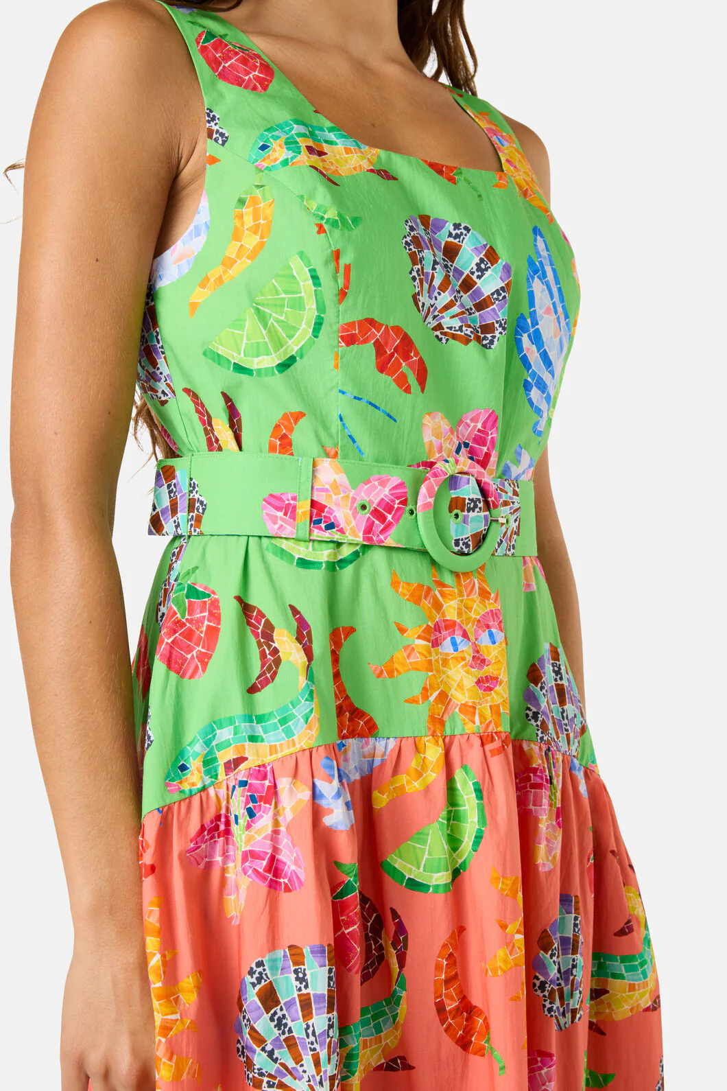 Mosaic Mile Spliced Midi Dress - Image 8