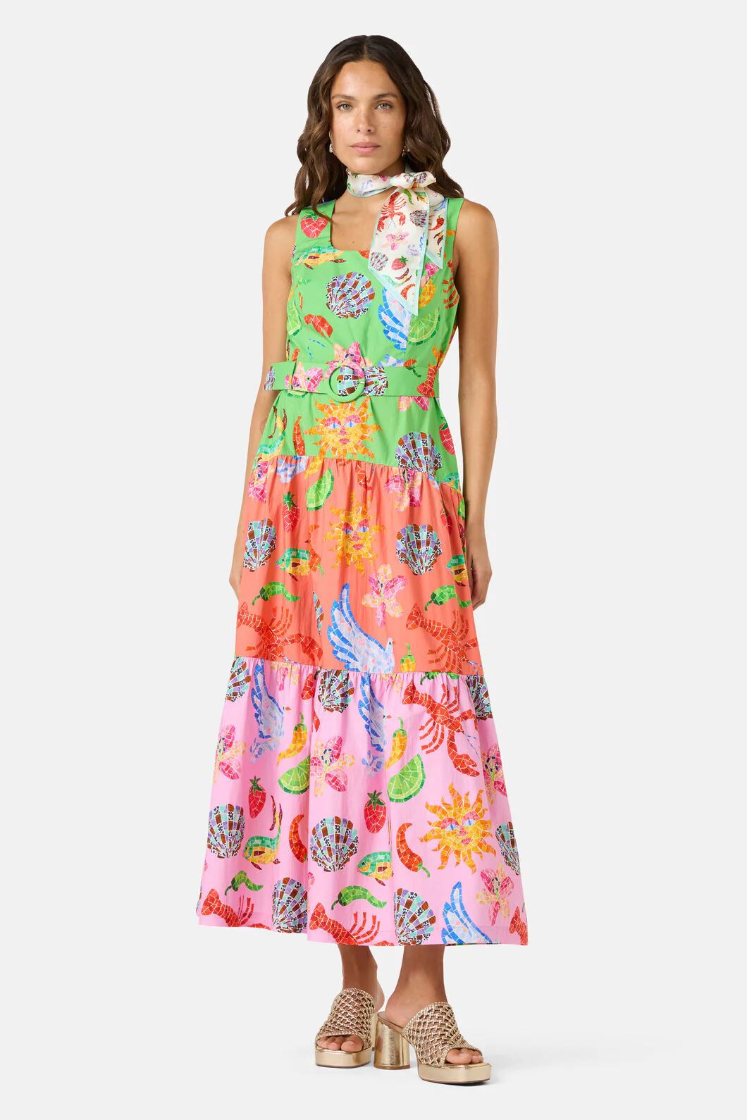 Mosaic Mile Spliced Midi Dress - Image 9
