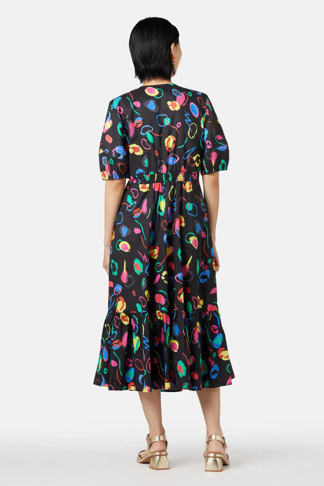Neon Scribble Tiered Dress - Image 4