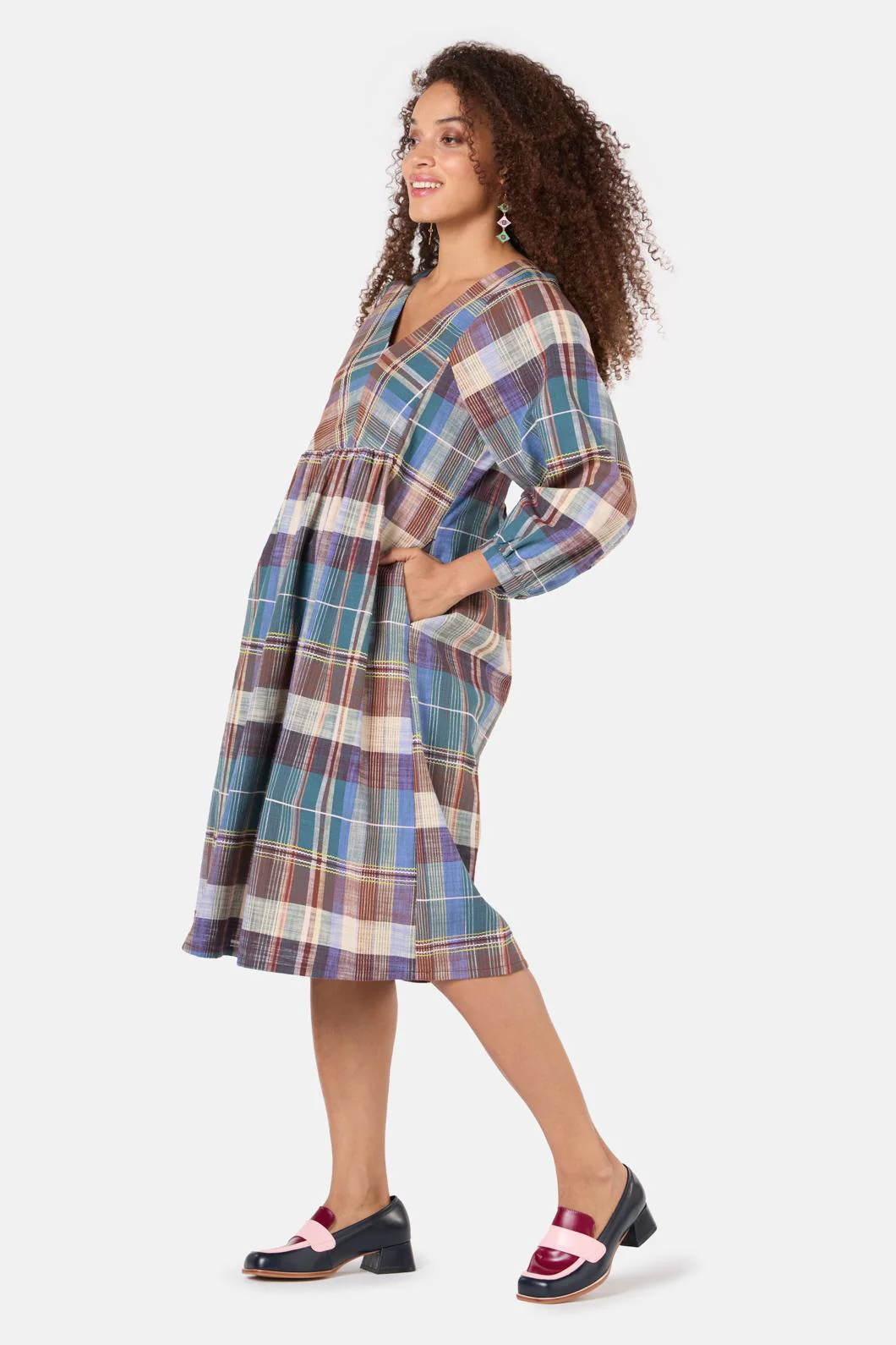 Palma Winter Check Dress - Image 2