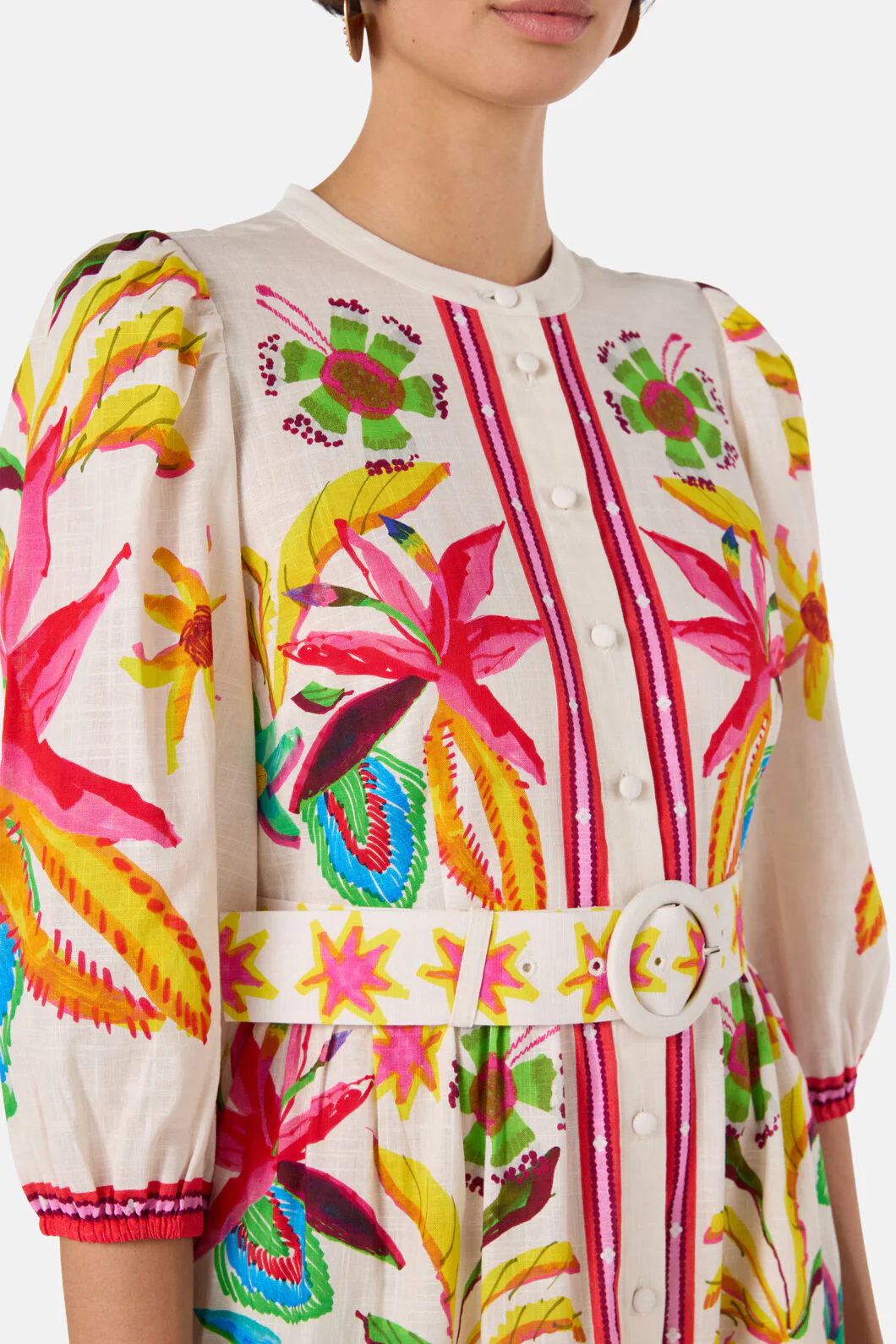 Papaya Palm Long Shirt Dress - Image 8