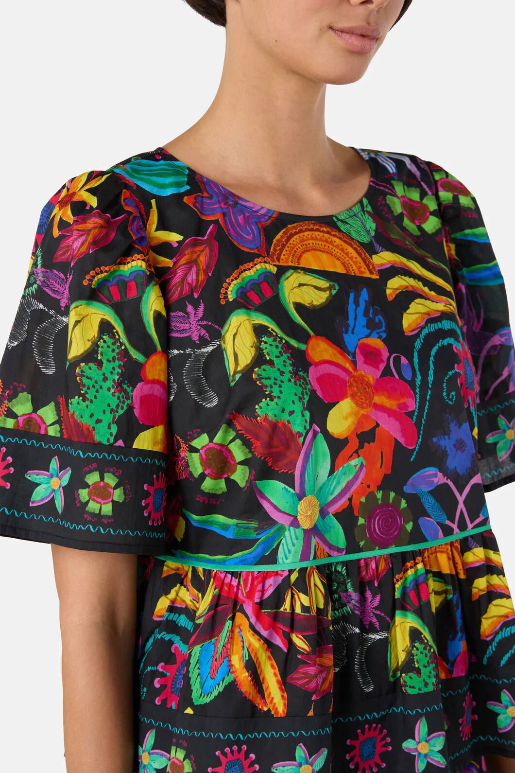 Papaya Palm Ruffle Top - Image 5