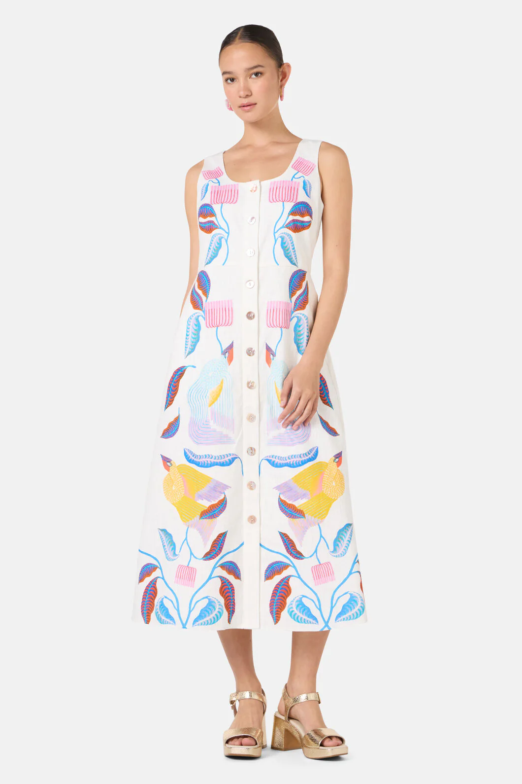 Past Lover Print Midi Dress - Image 3