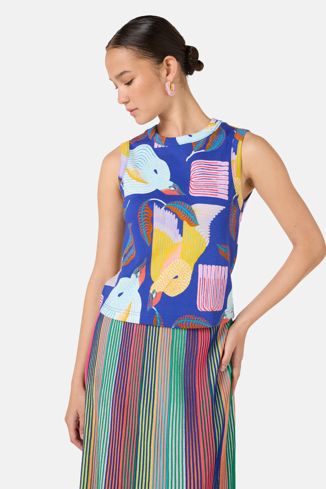 Past Lover Print Rib Tank - Image 2