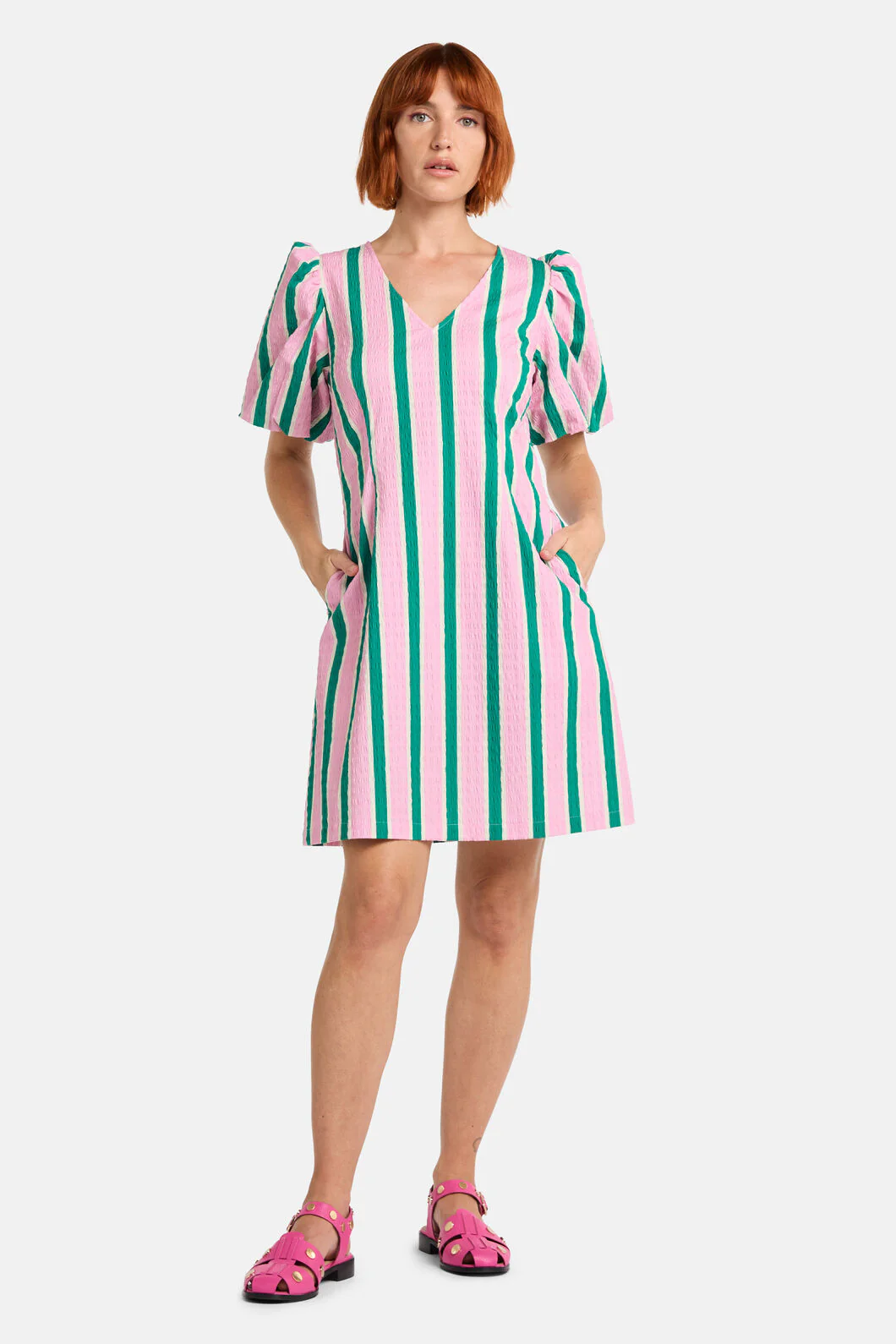 Pastel Picnic Stripe Dress - Image 2