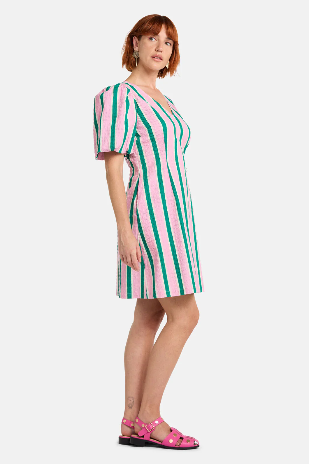 Pastel Picnic Stripe Dress - Image 3