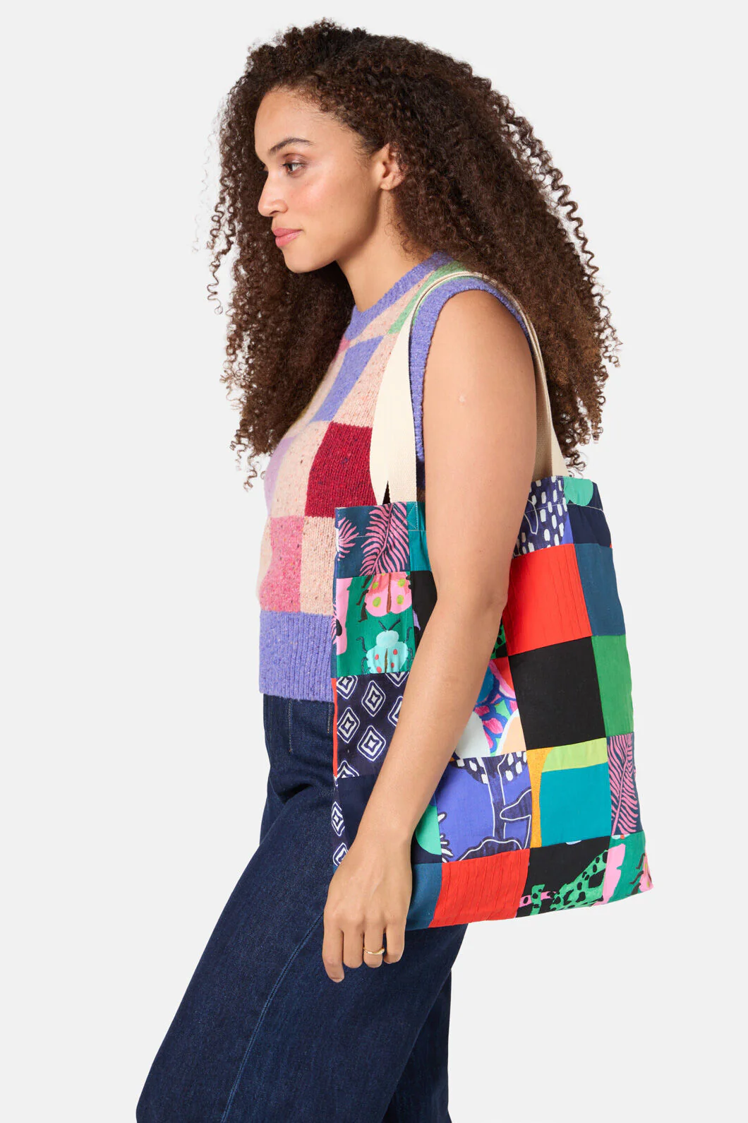 Patchwork Upcycled Tote - Image 2