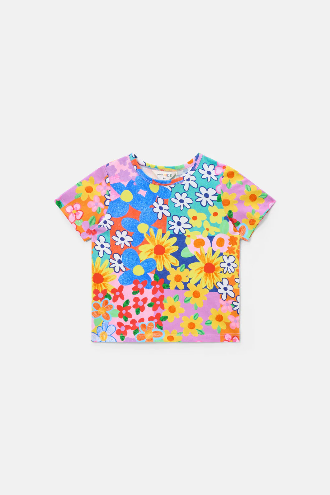 Patchy Floral Kids T-Shirt - Image 2