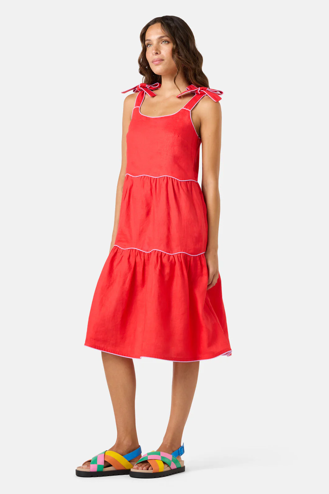 Path Your Way Tiered Linen Dress - Image 2