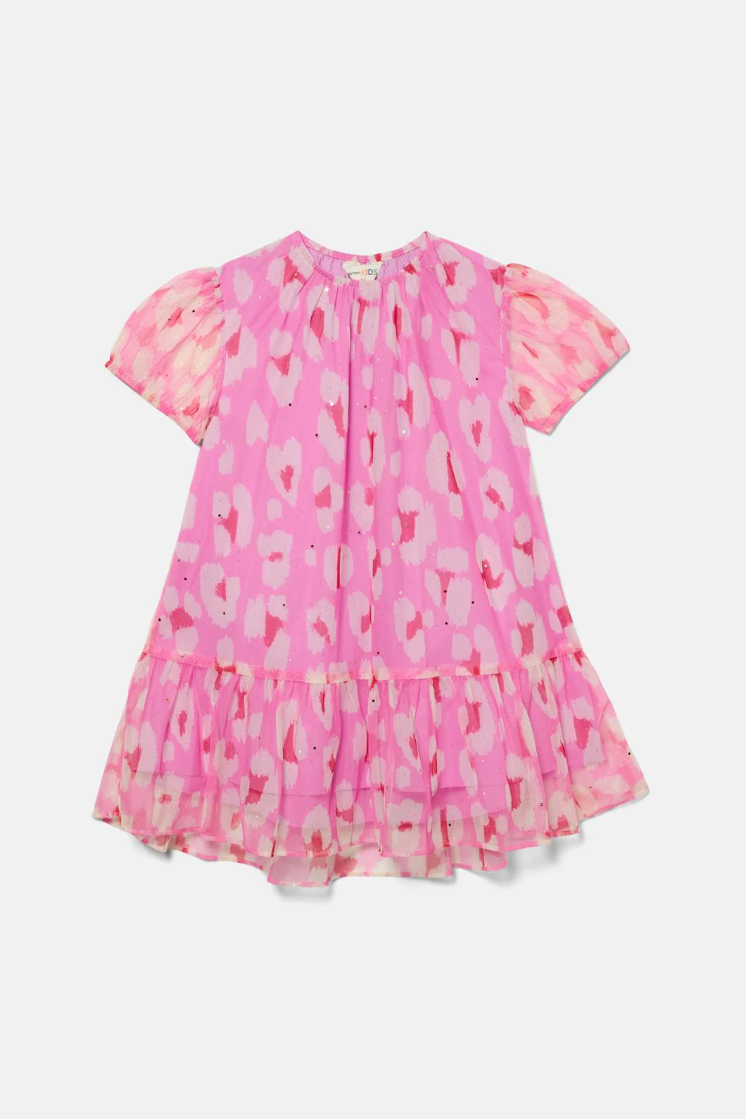 Pink Leopard Kids Party Dress - Image 3