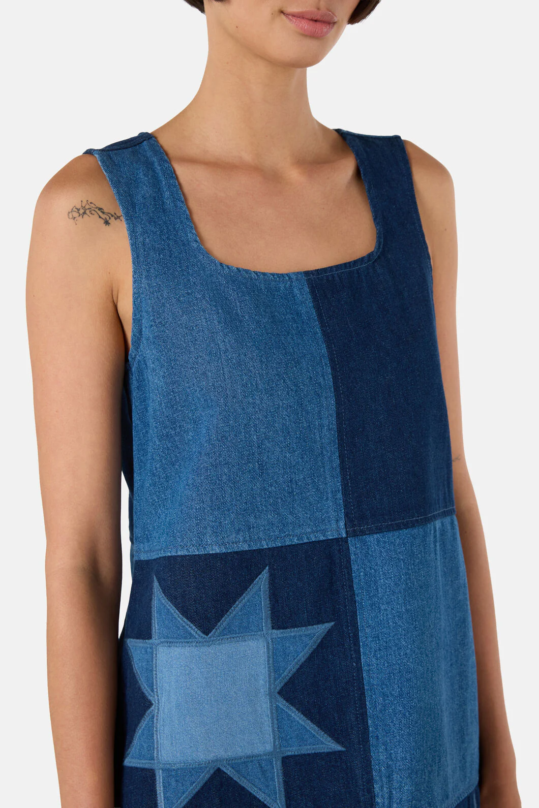Pinwheel Denim Dress - Image 5