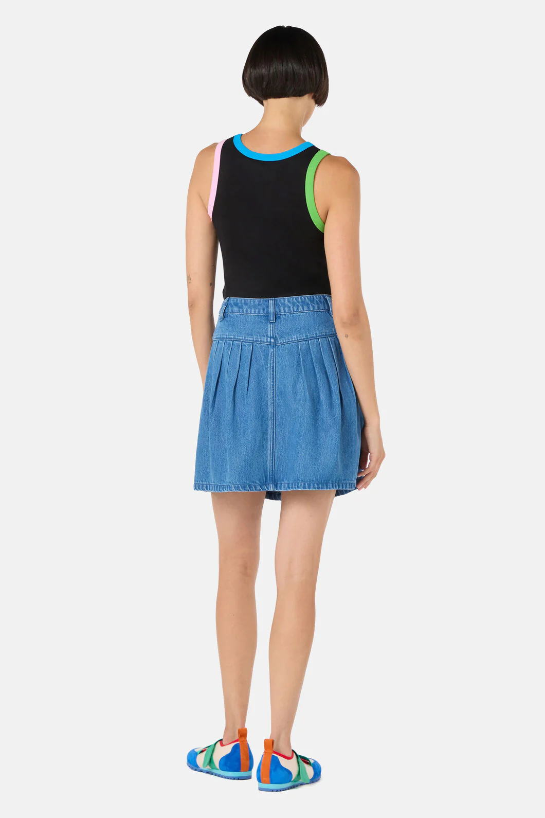 Plait Denim Mini Skirt - Image 3