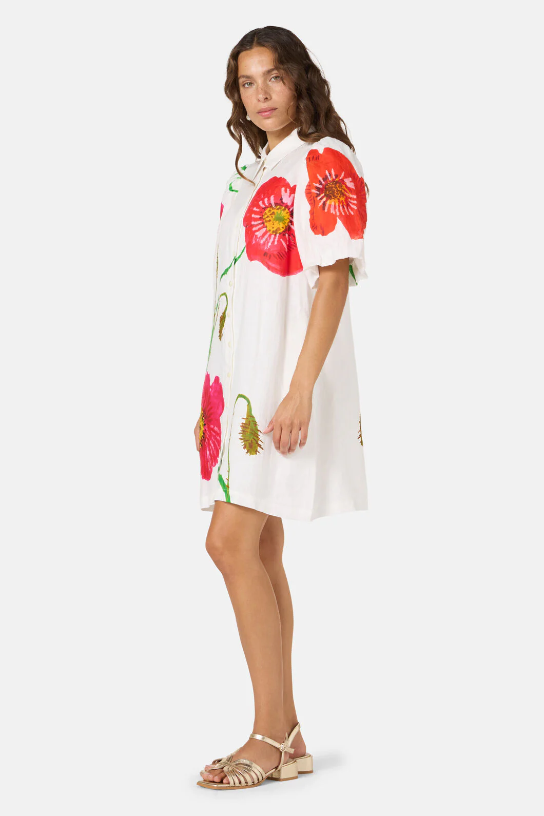 Poppies Linen Shirt Dress - Image 3