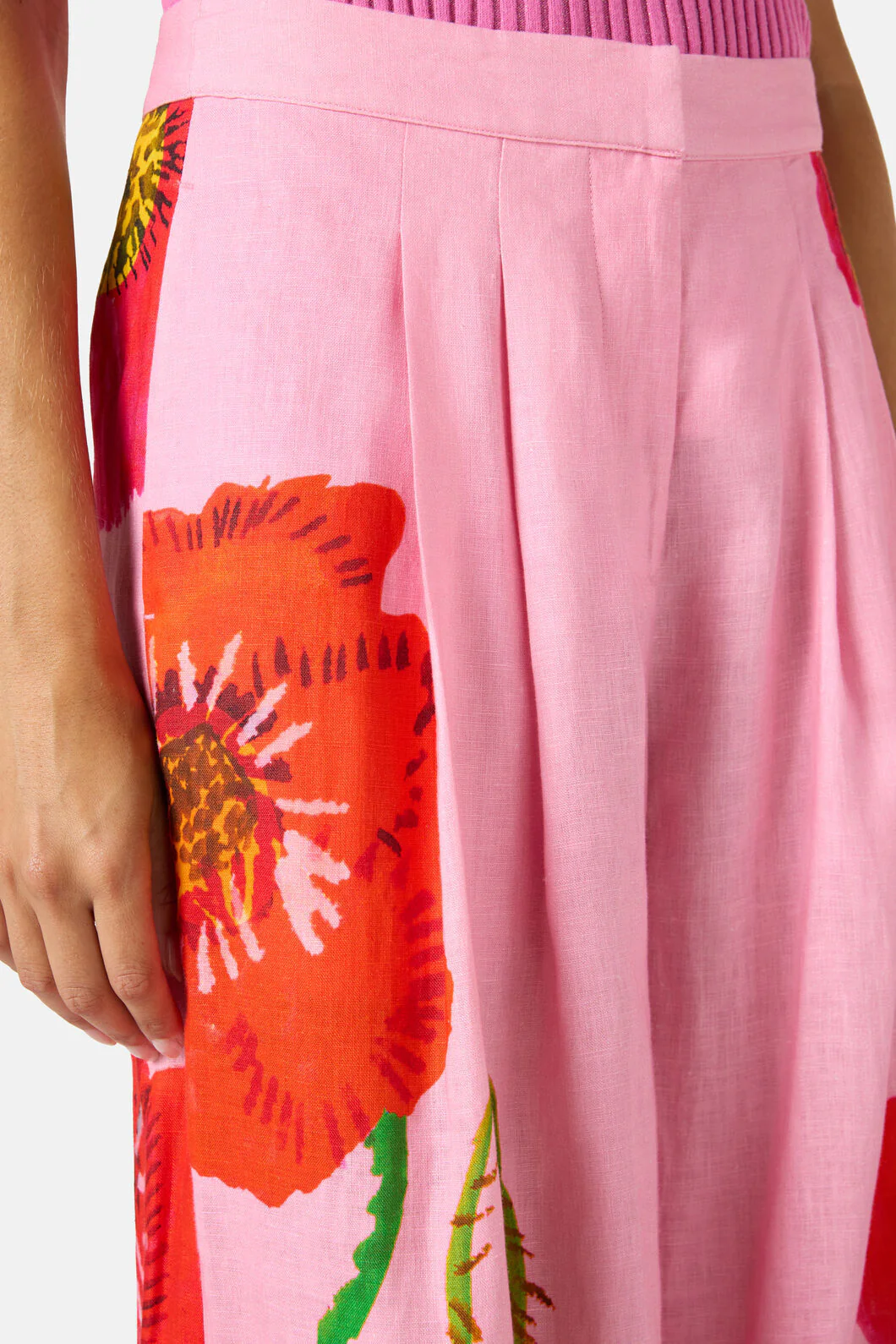 Poppies Print Linen Pants - Image 6