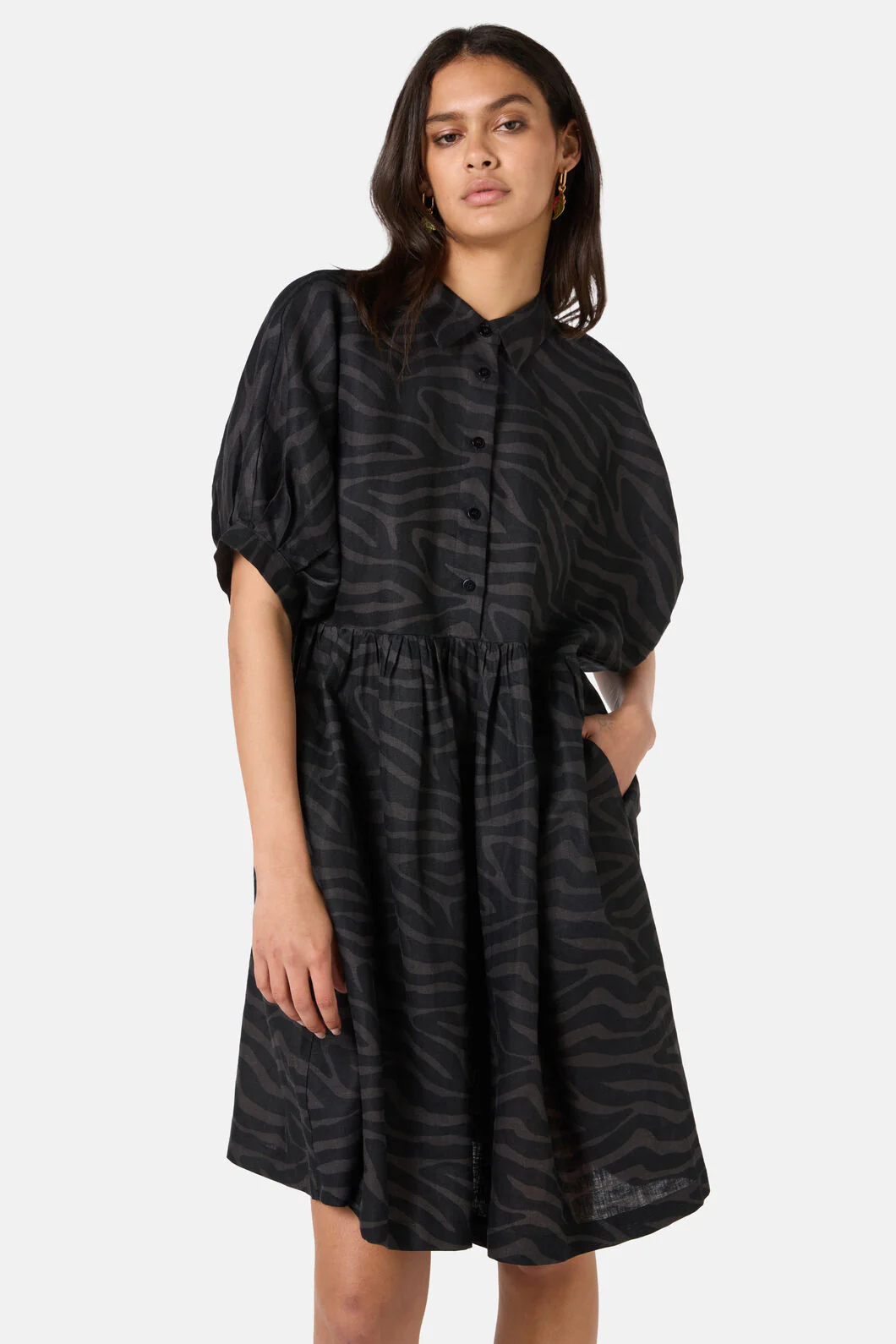 Racing Stripes Balloon Dress - Image 2