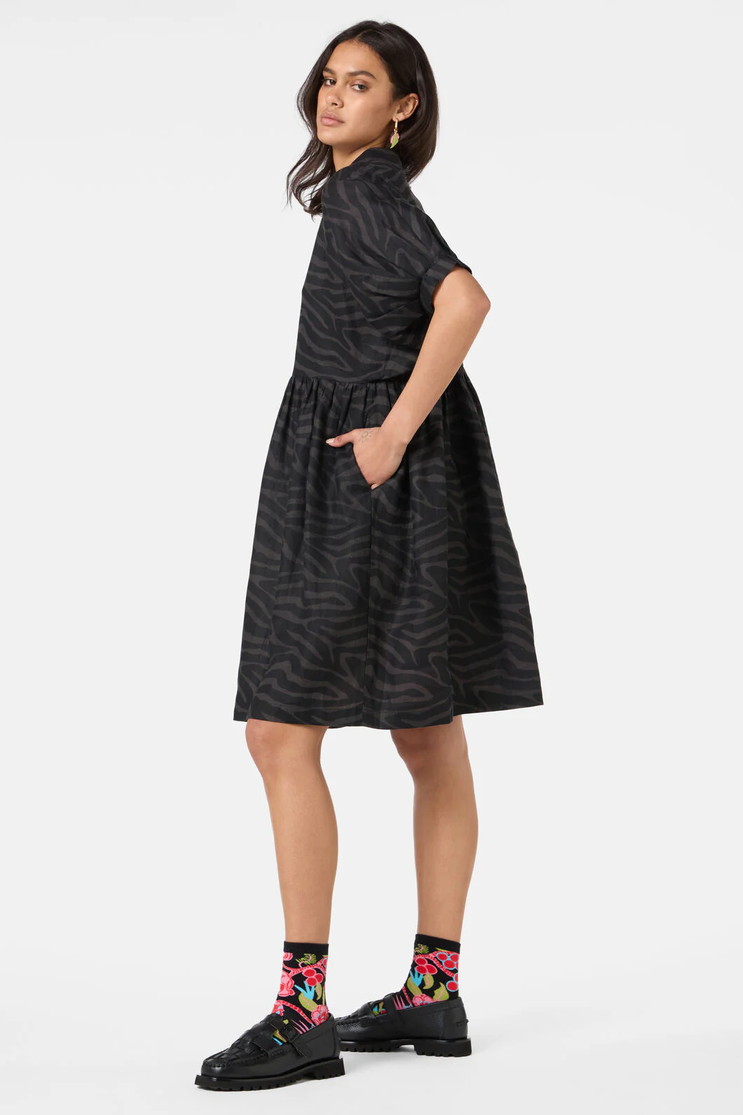 Racing Stripes Balloon Dress - Image 3
