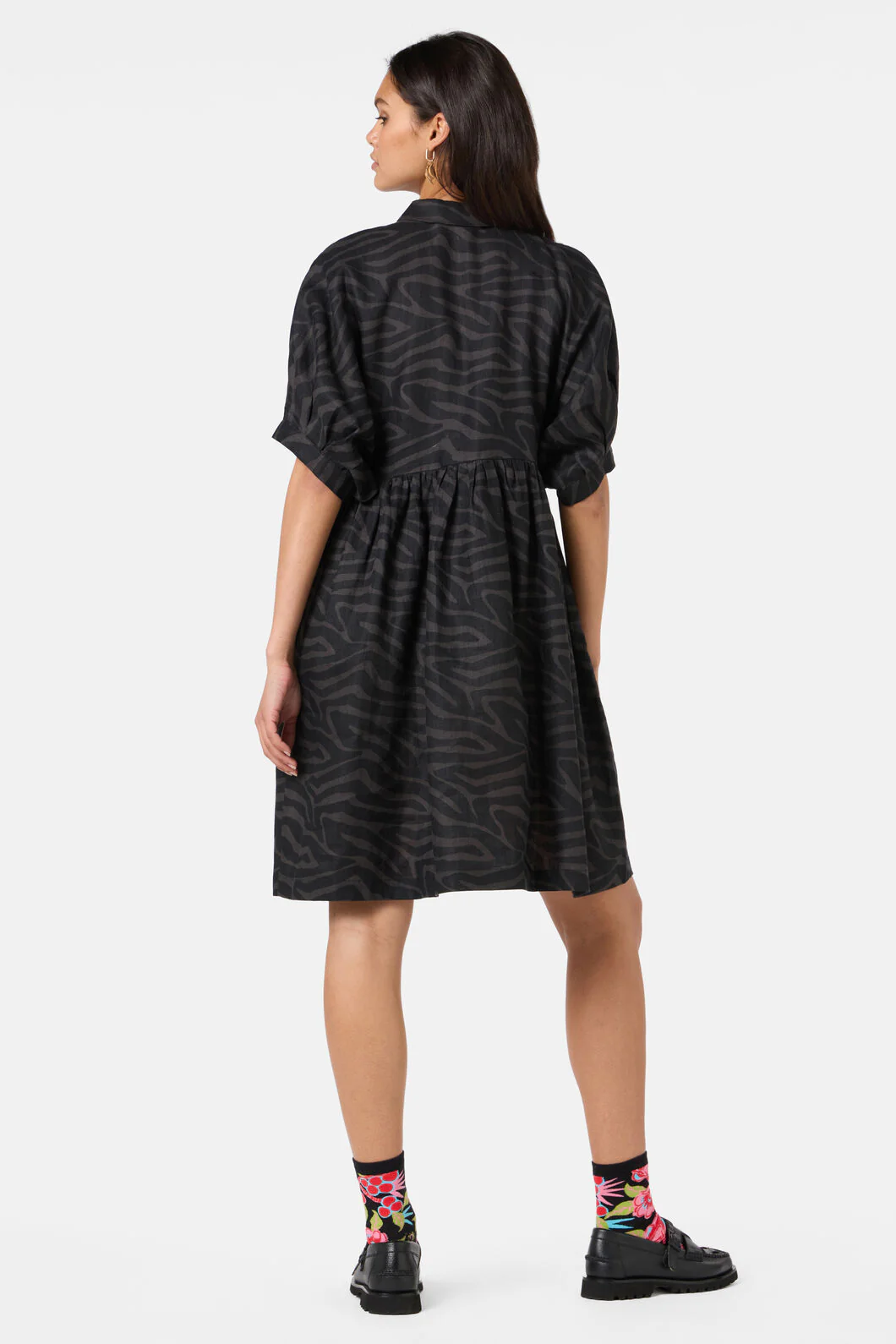 Racing Stripes Balloon Dress - Image 4