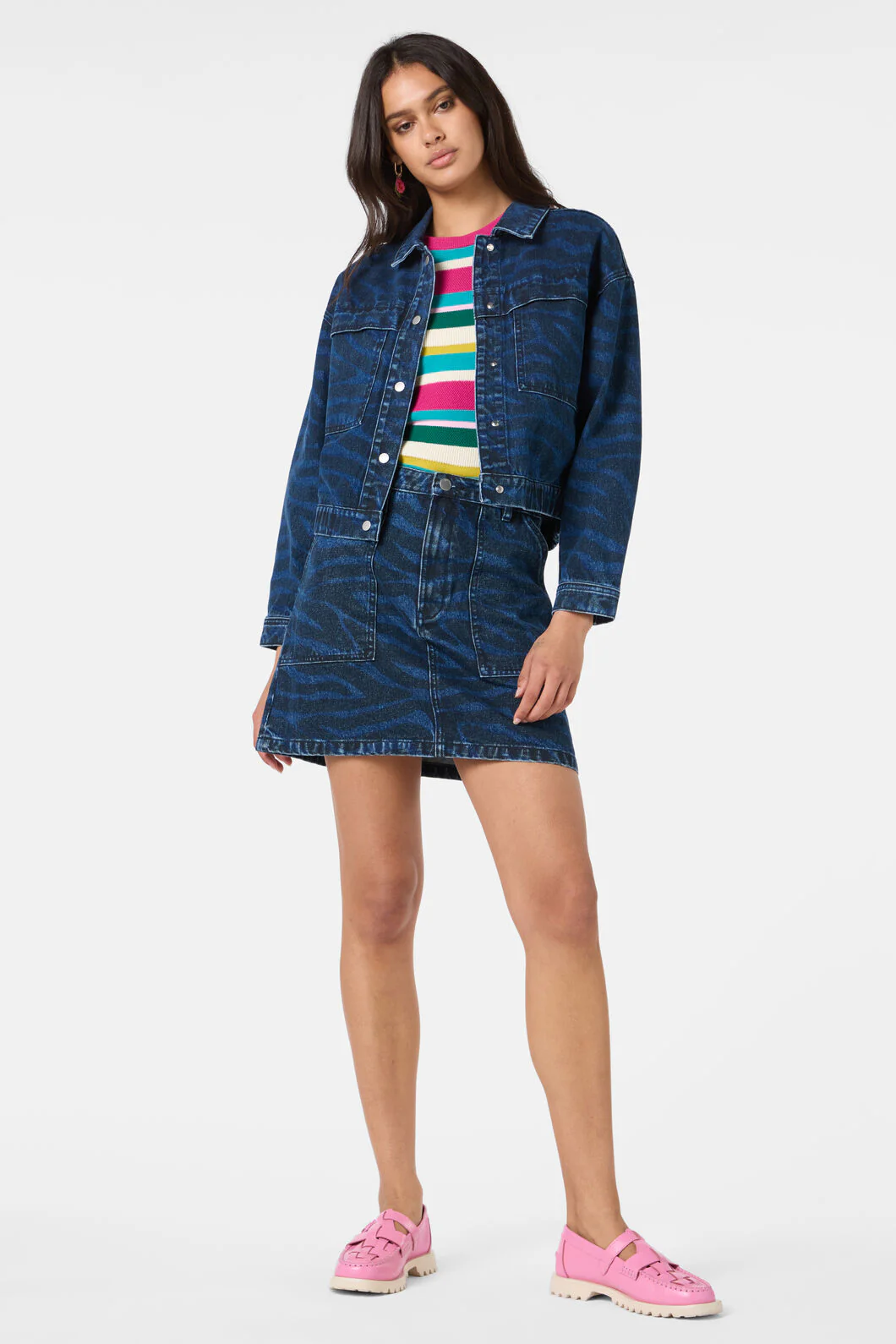 Racing Stripes Denim Mini - Image 4