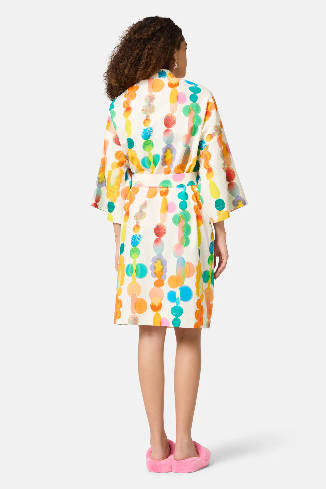 Rainbow Drops Linen Bathrobe - Image 4