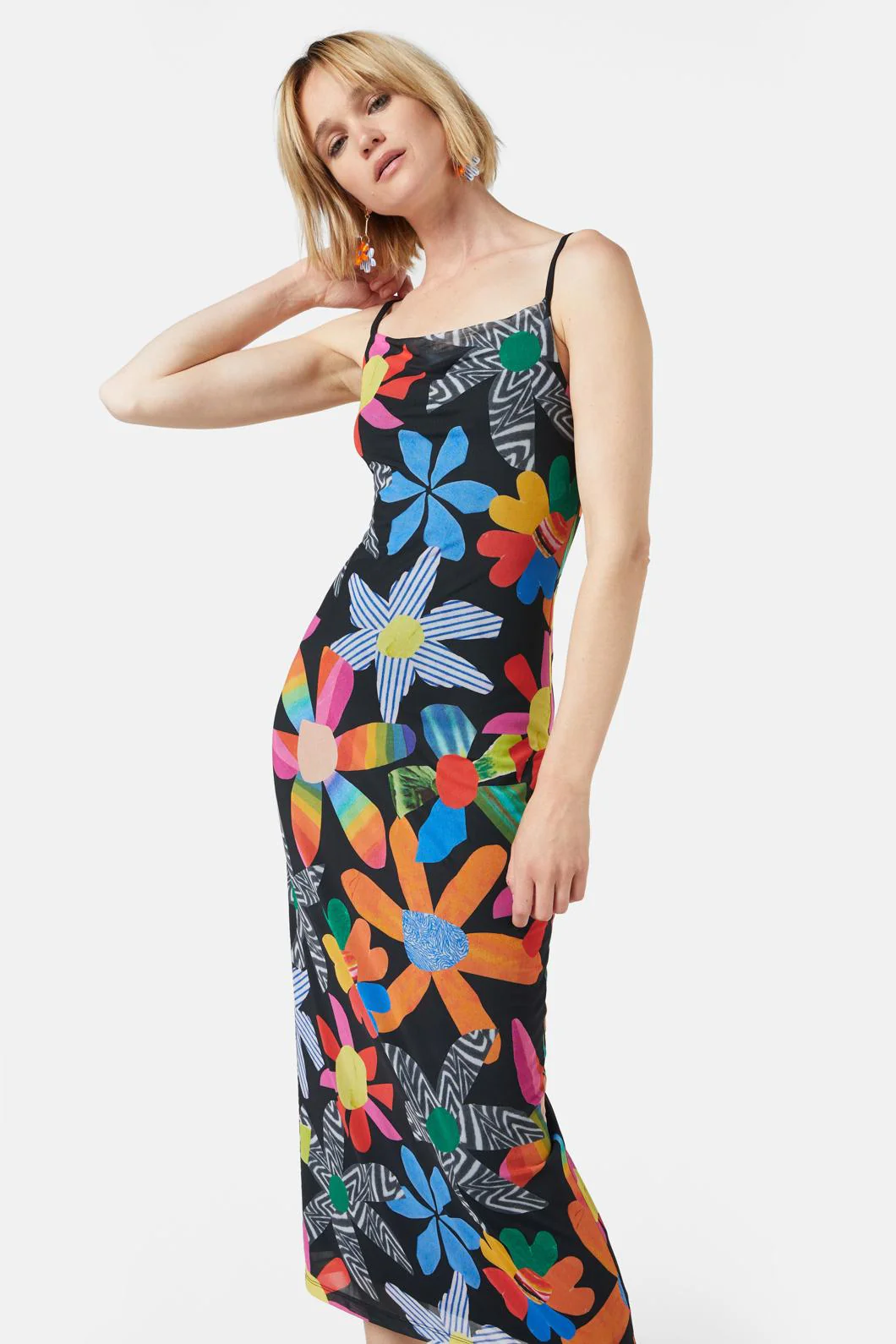 Rainbow Flower Mesh Dress - Image 3