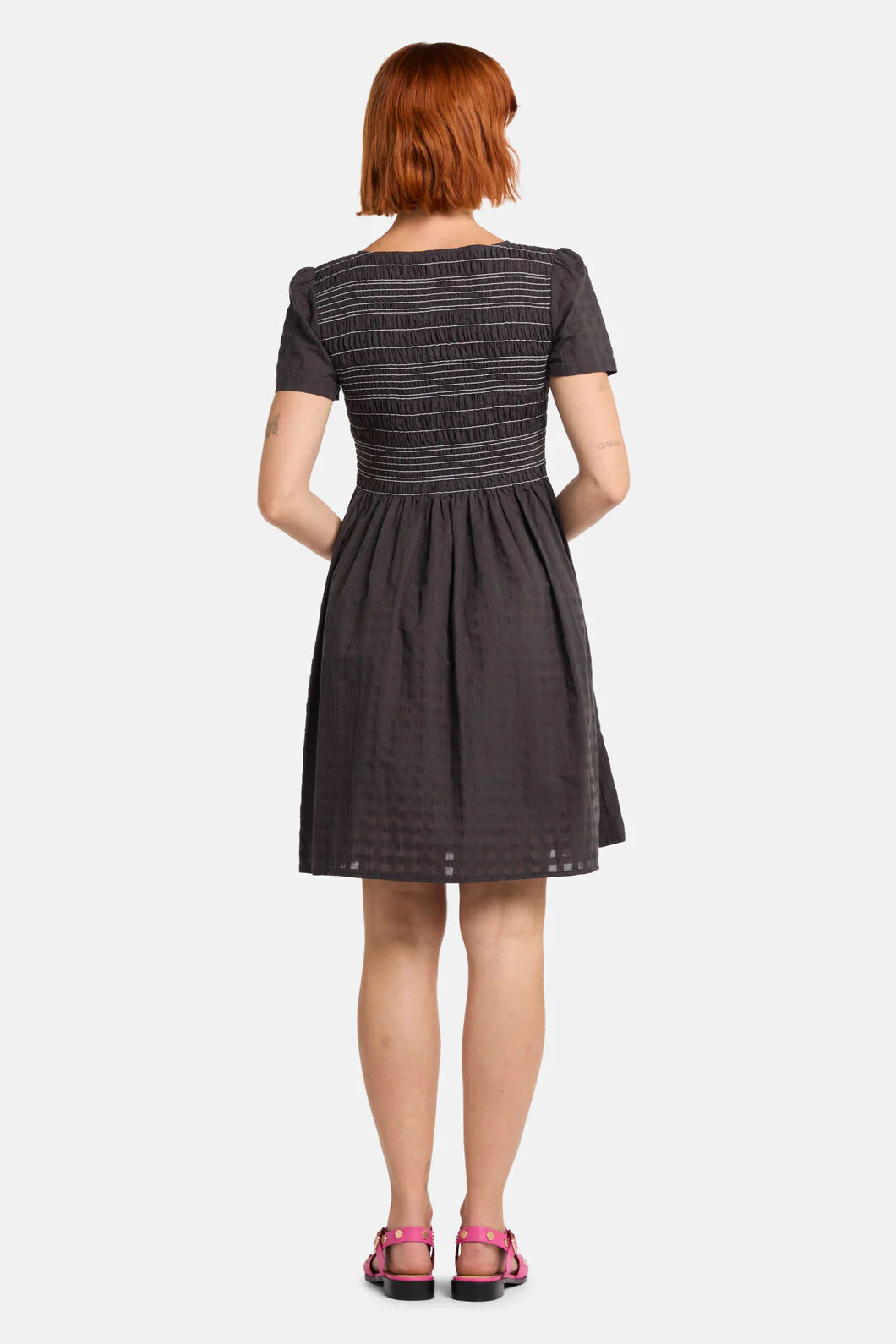 Ready Check Shirring Dress - Image 4