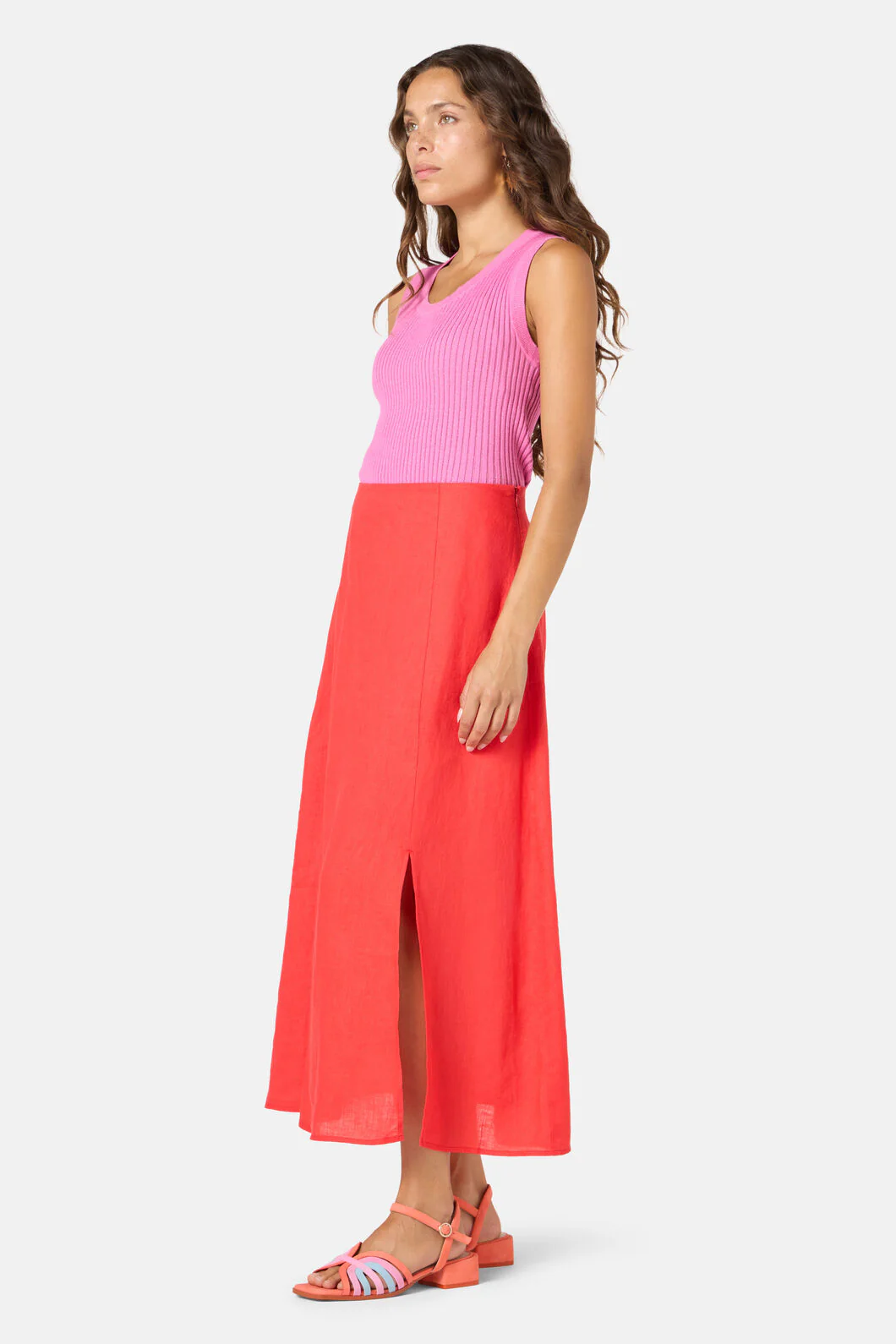 Red Tomato Slip Linen Skirt - Image 2