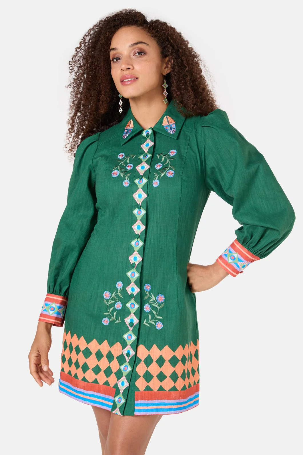 Renaissance Embroidered Shirt Dress - Image 2