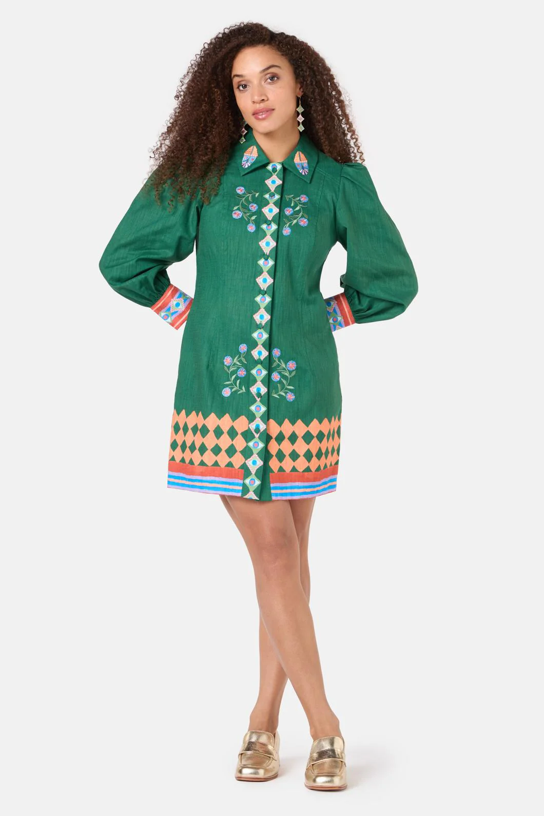 Renaissance Embroidered Shirt Dress - Image 4