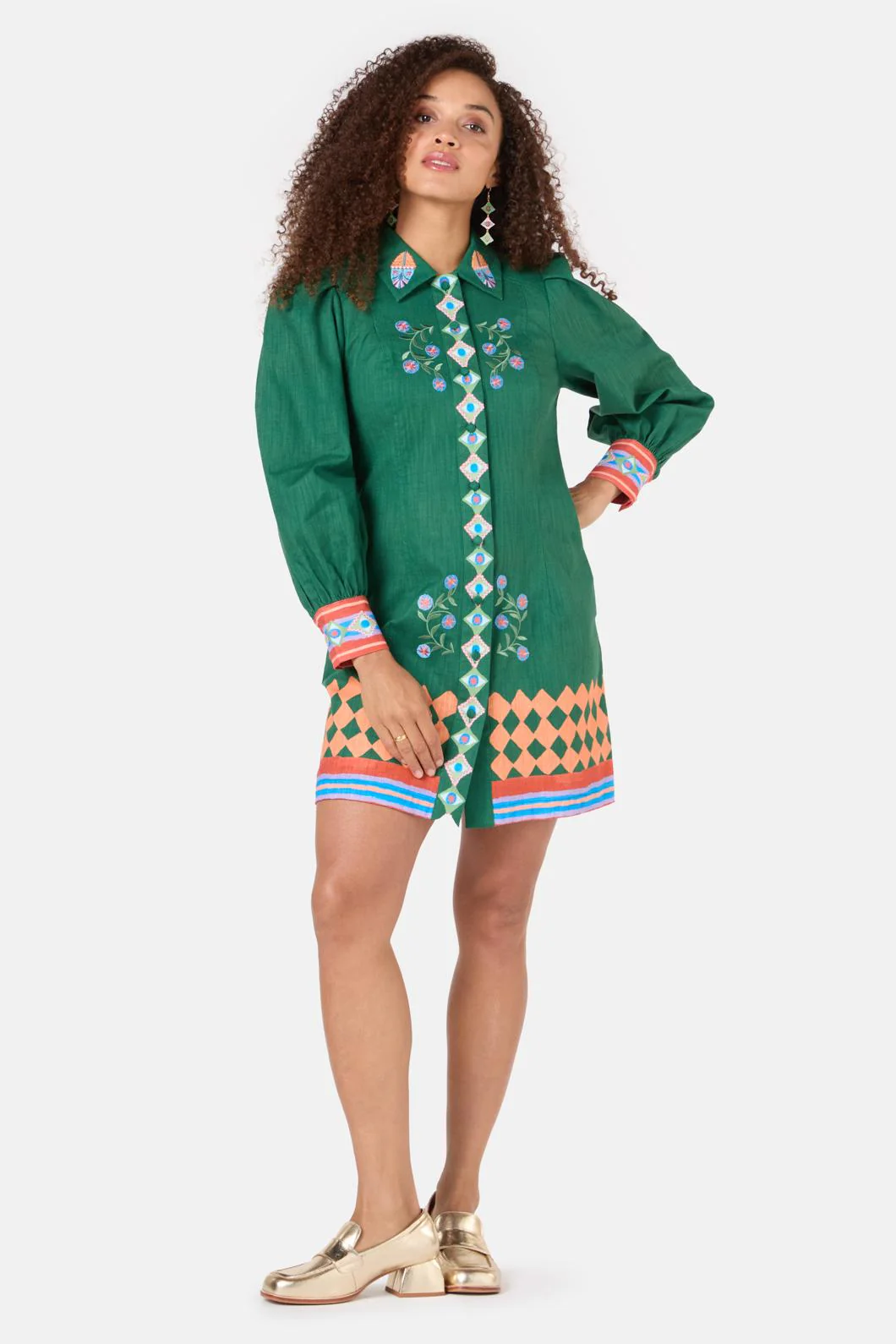 Renaissance Embroidered Shirt Dress - Image 7