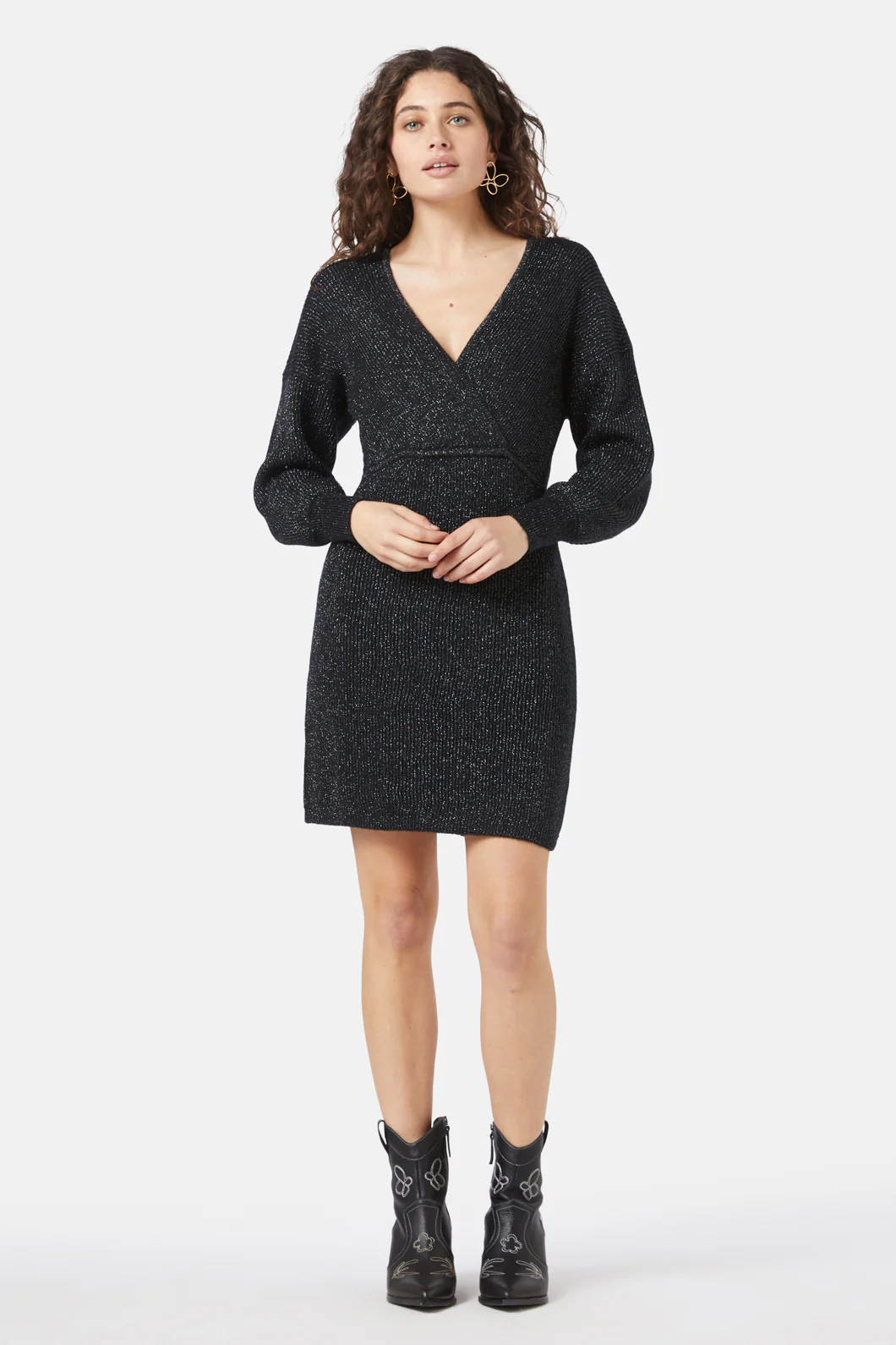 Ribbed Knit Wrap Dress - Image 3