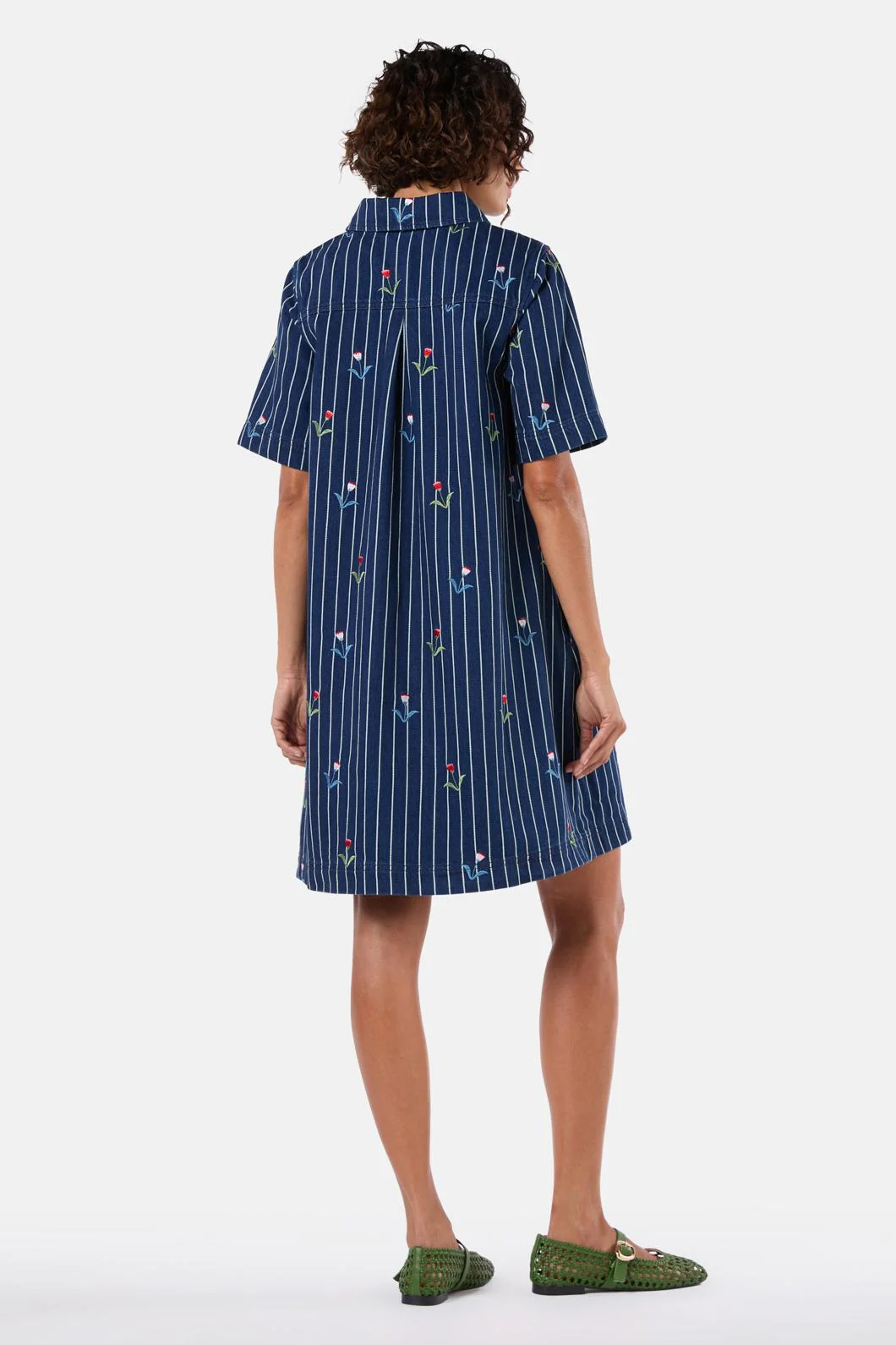 Rosette Denim Shirt Dress - Image 4