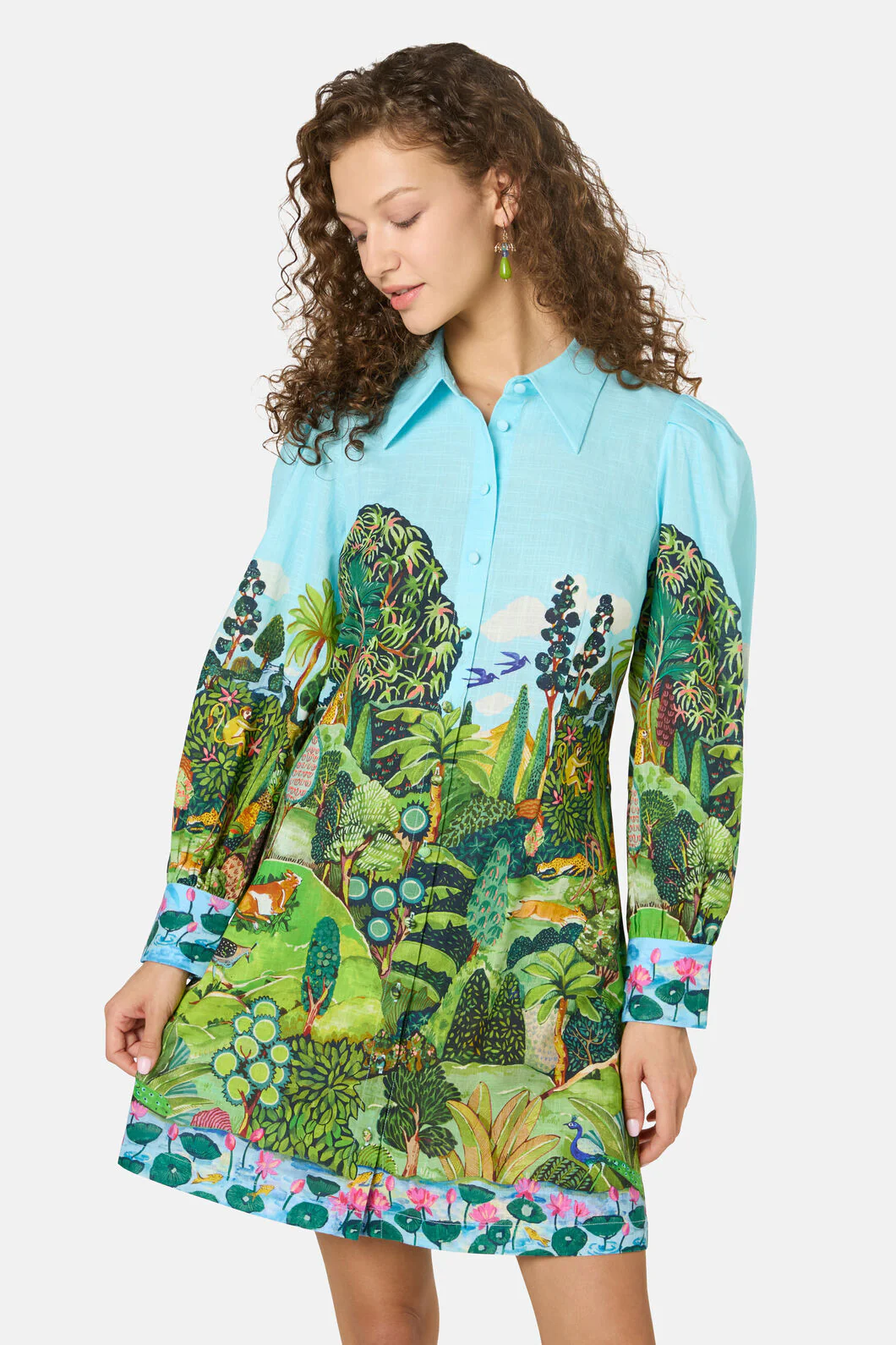 Royal Garden Shirt Dress - Image 3