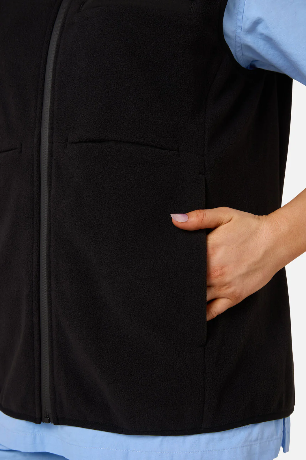 Black Polar Fleece Scrub Vest - Image 7