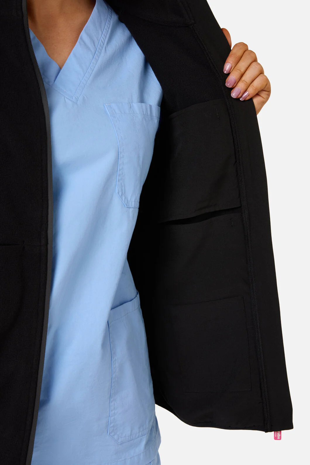 Black Polar Fleece Scrub Vest - Image 9
