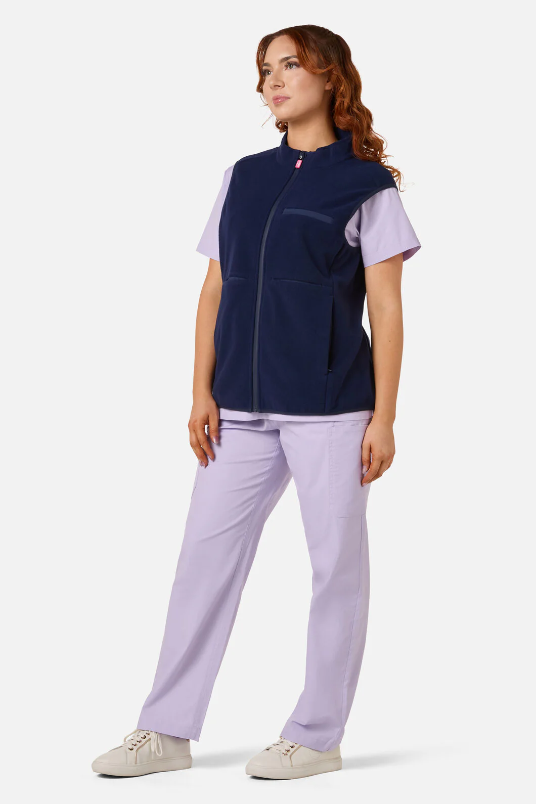 Navy Polar Fleece Scrub Vest - Image 3