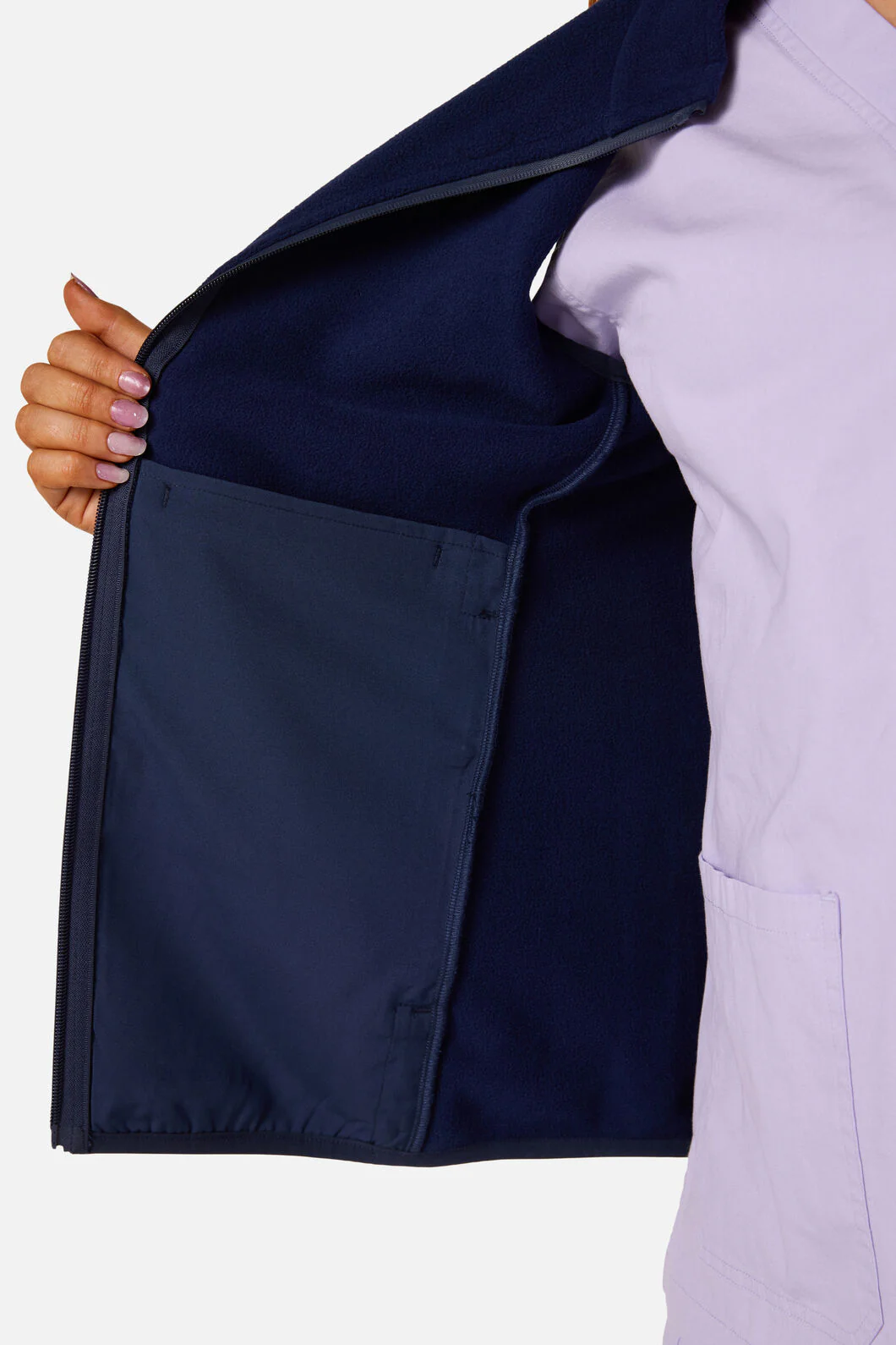 Navy Polar Fleece Scrub Vest - Image 8