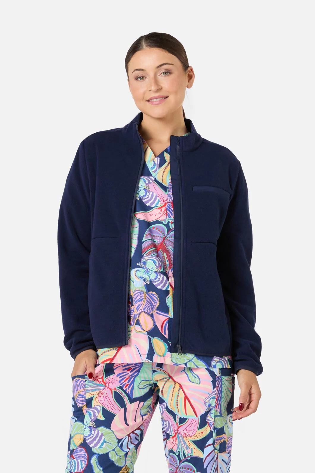 Scrubs Navy Micro Polar Fleece Jacket - Image 3