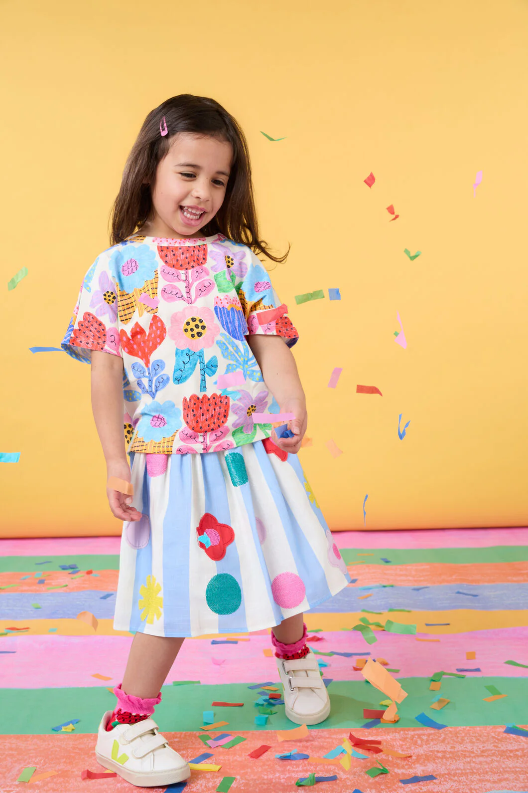 Sequin Stripe Kids Skirt - Image 2