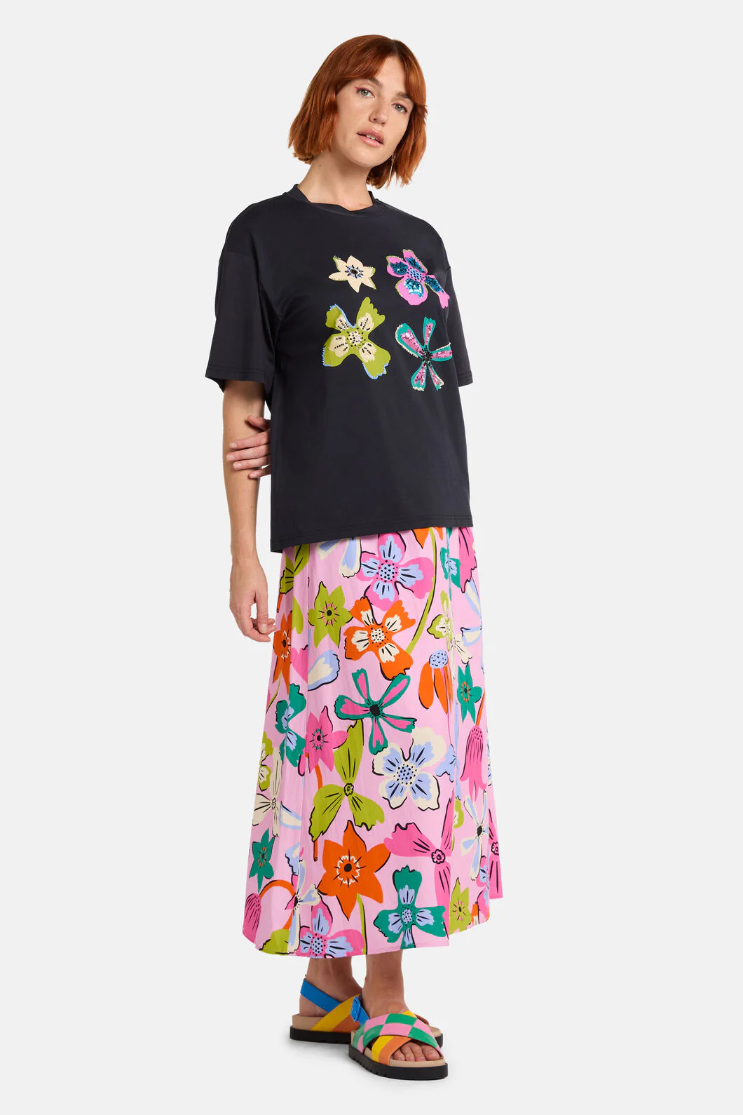 So Fetch Sequin Oversized Tee - Image 4