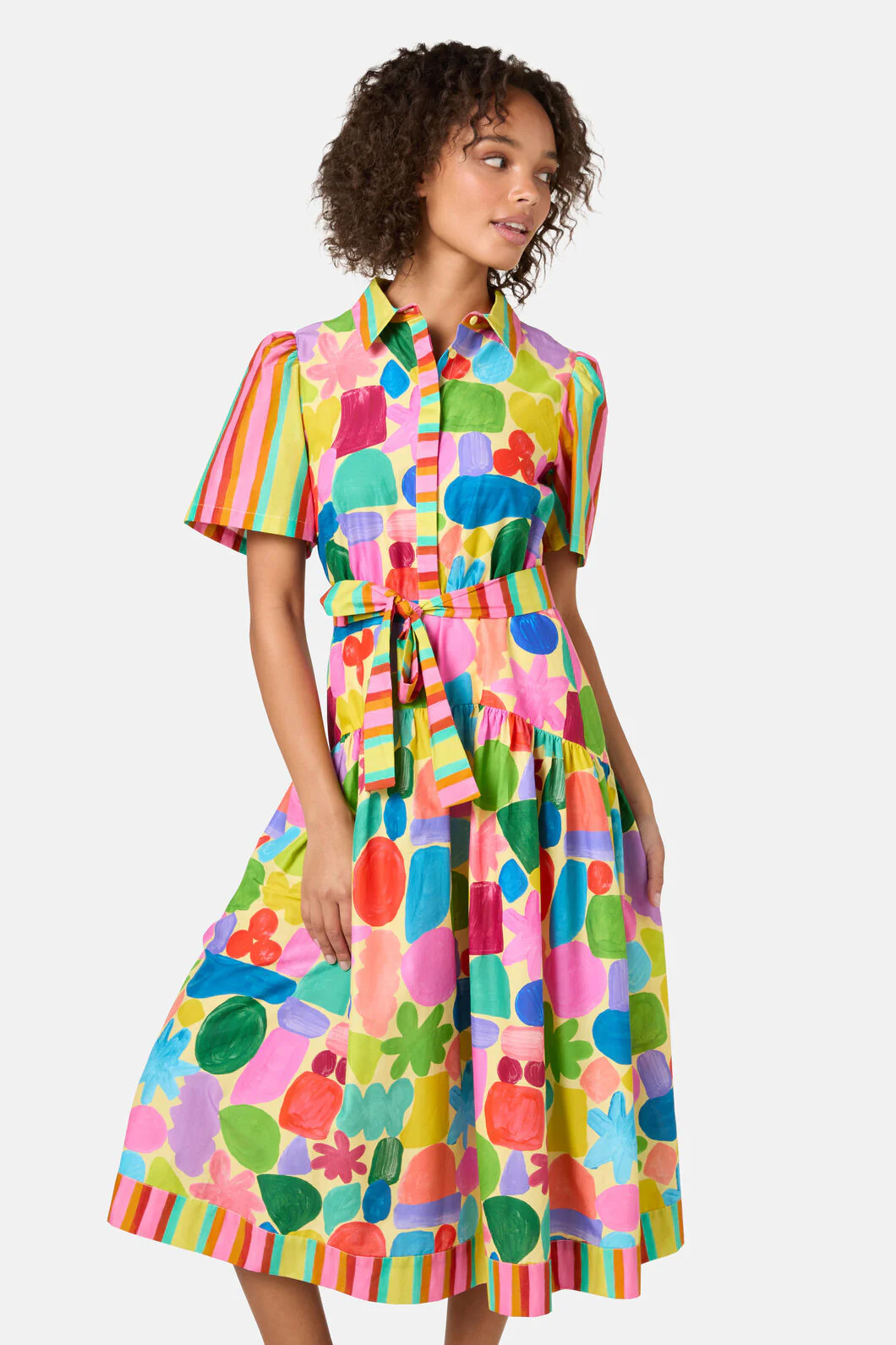Stamp Your Feet Print Shirt Dress - Image 4