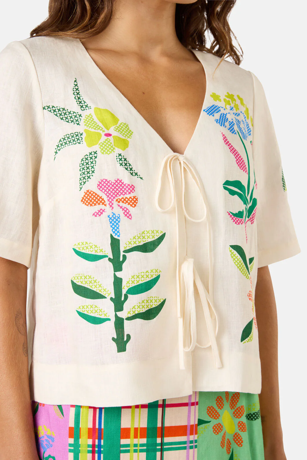 Stencil Garden Print Shirt - Image 6
