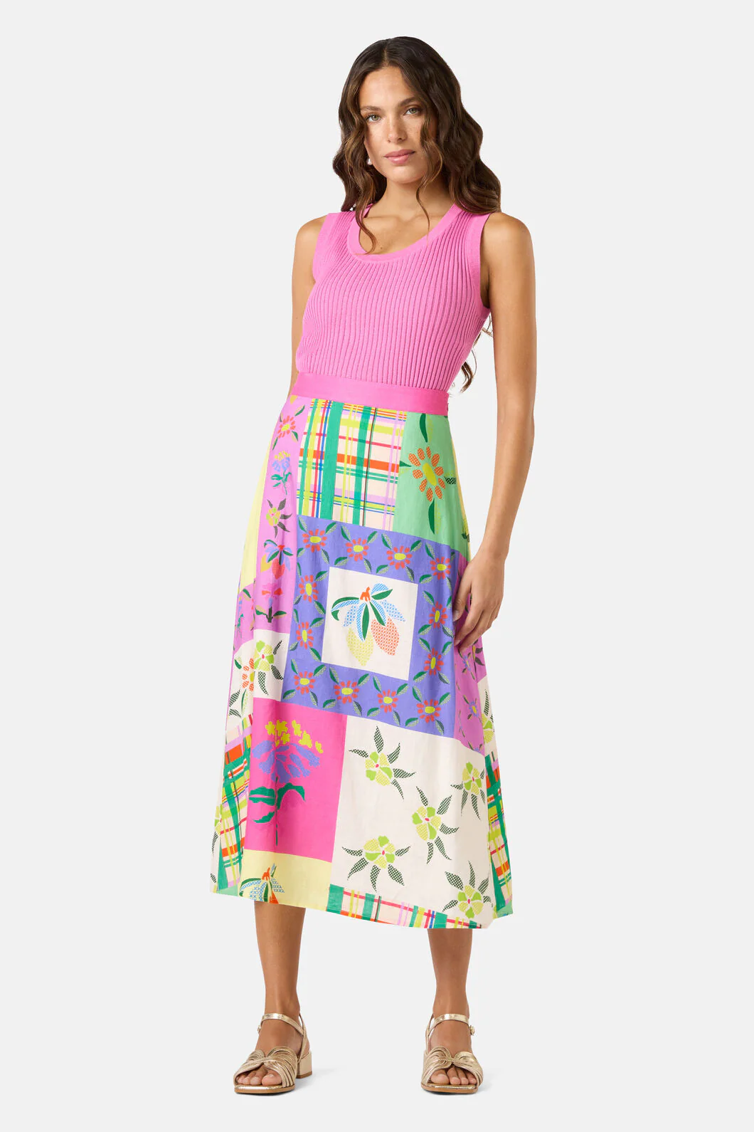 Stencil Garden Print Skirt - Image 2
