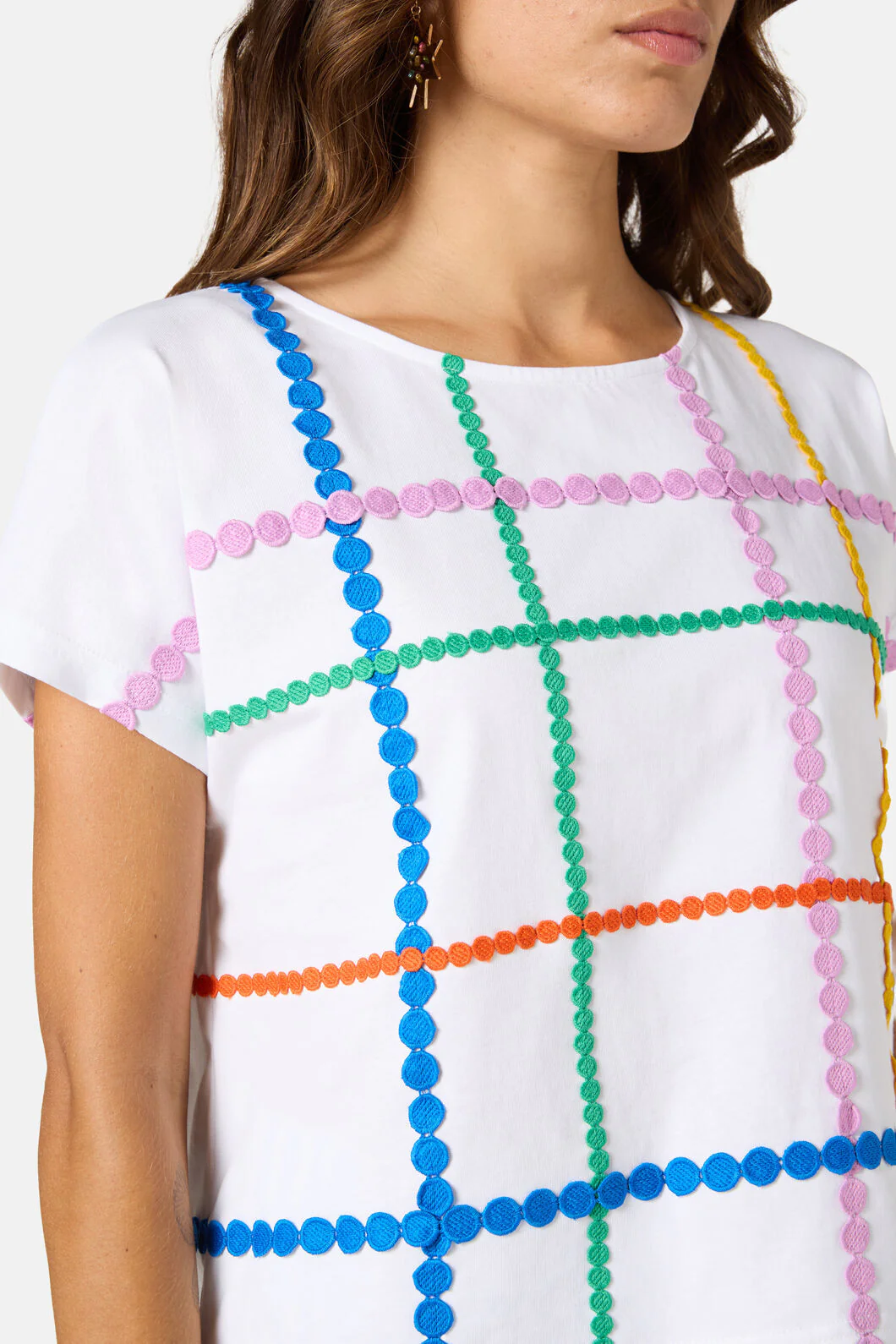 Stripe Embroidered Tee - Image 10
