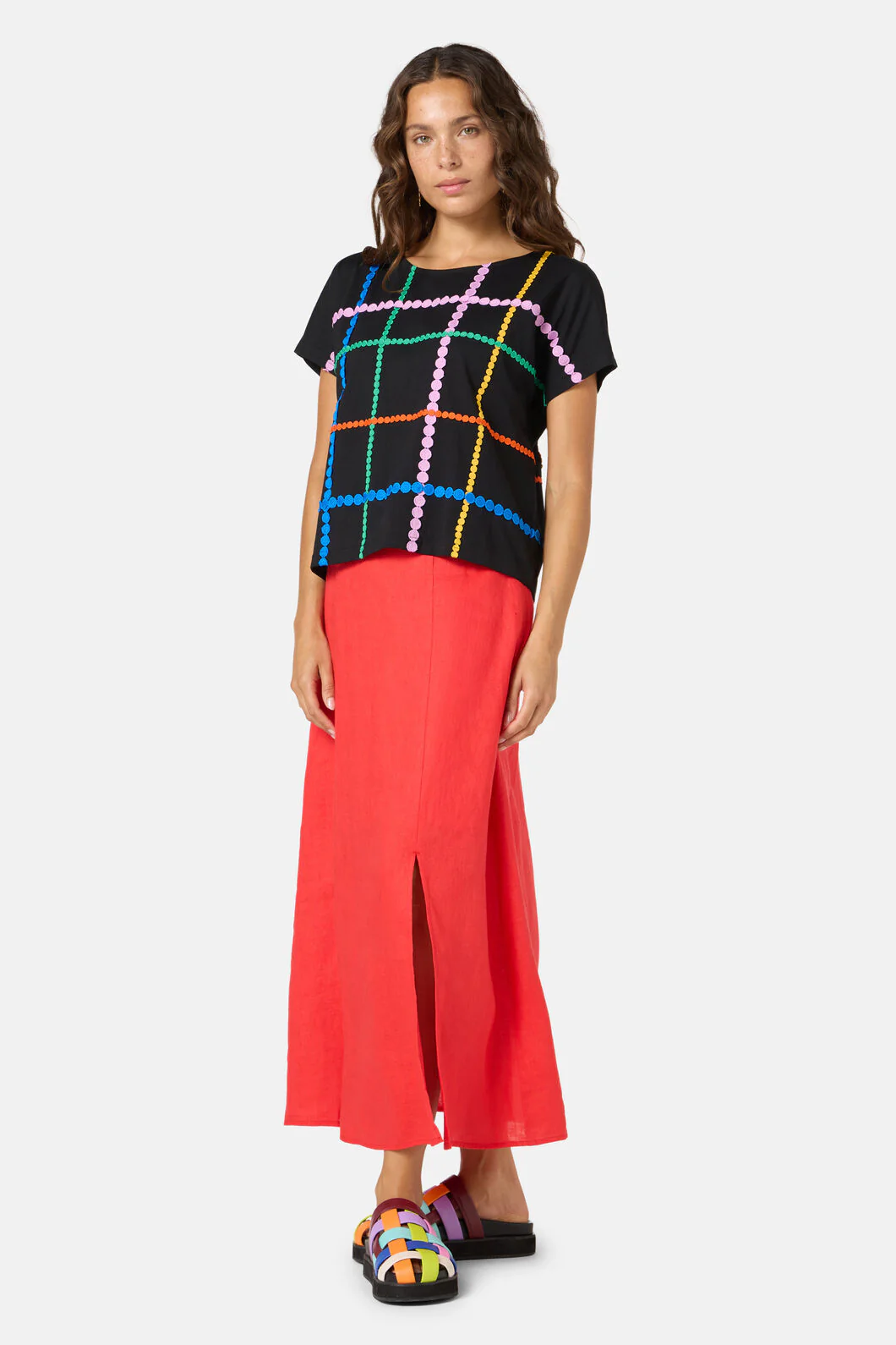 Stripe Embroidered Tee - Image 3